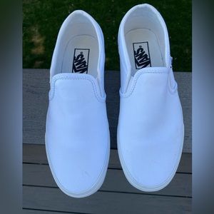 EUC white van slip-ons. Worn a couple of times. A few scuffs.